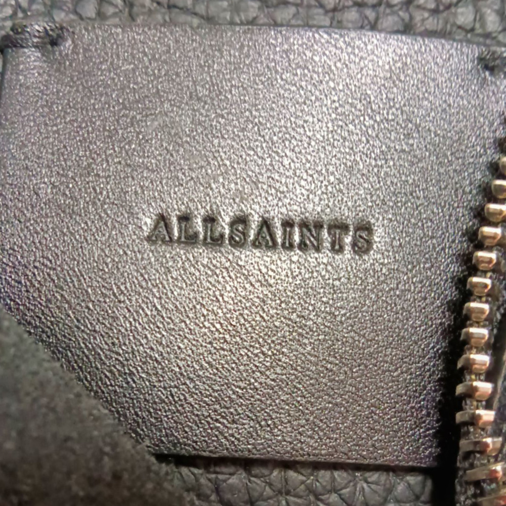 Black Pebbled Leather ALLSAINTS bucket shoulder bag - Picture 5 of 10